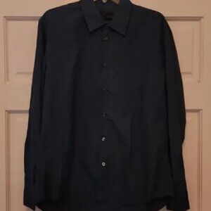 Prada Mens Medium 41 16 Long Sleeve Blue Dress Shirt